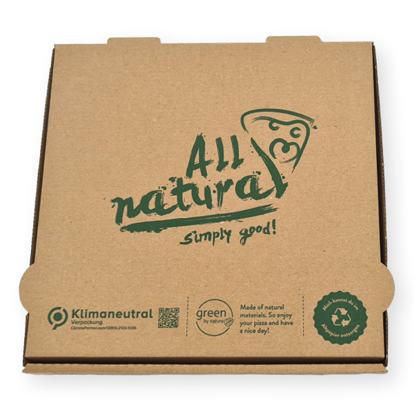 Pizzakarton "All natural" klimaneutral in braun
