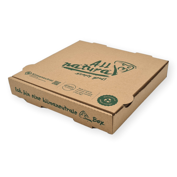 Pizzakarton "All natural" klimaneutral in braun