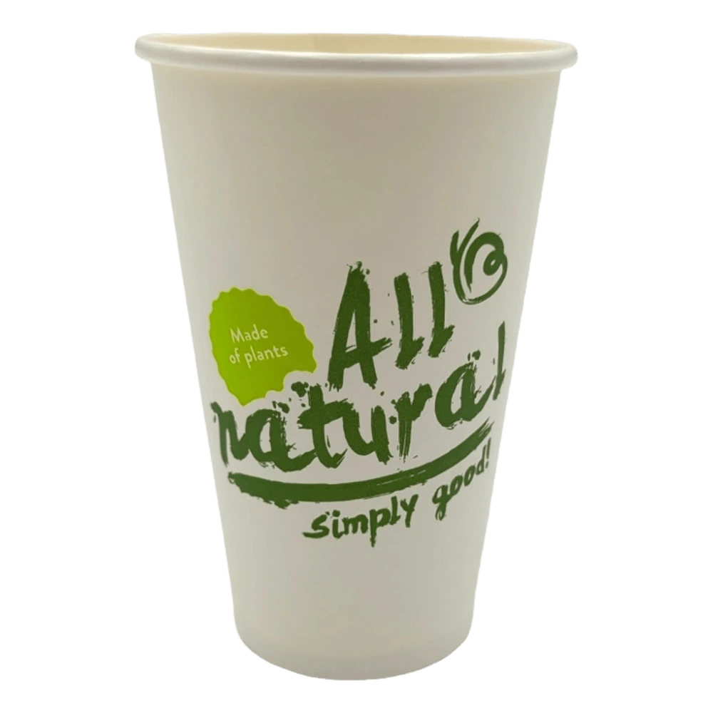 Kaffeebecher "All natural" Singlewall | Pappe | ohne Beschichtung | 300ml | Ø90mm | weiß