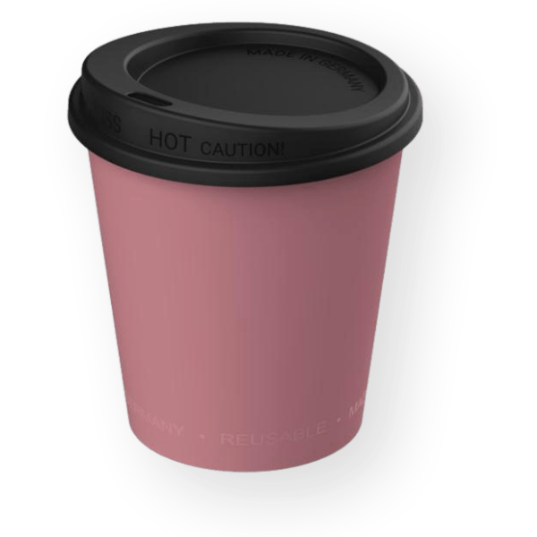 Mehrweg-Kaffeebecher To Go inkl. Deckel | 0,2L | rot