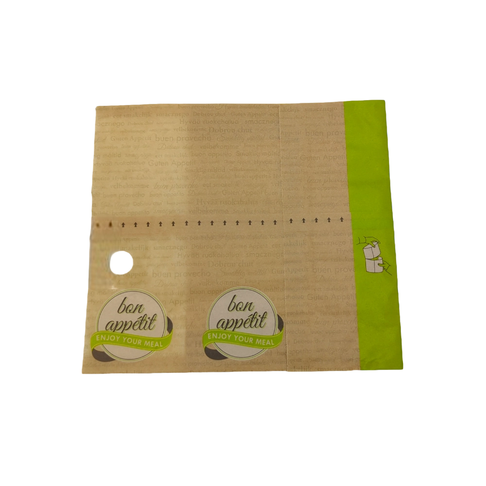 Snackbag "bon appétit" (Groß) | Papier | 330x70/70x165mm | neutraldruck | braun